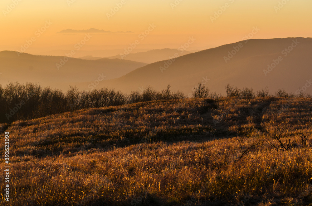 Bieszczady zachód słońca 