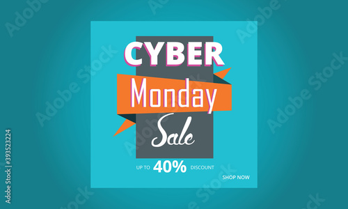 Social media sale poster for Cyber Monday. Web template set.