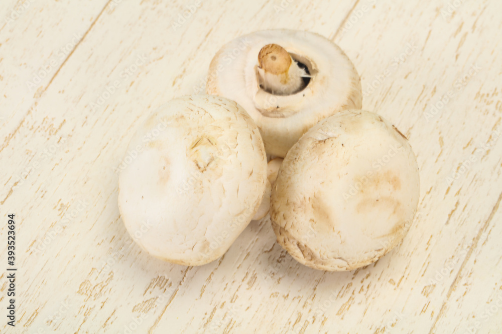 Raw Champignon heap for cooking