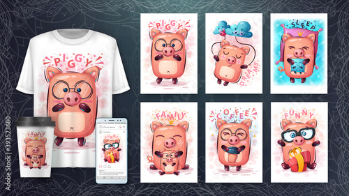 Sweet pig poster and merchandising