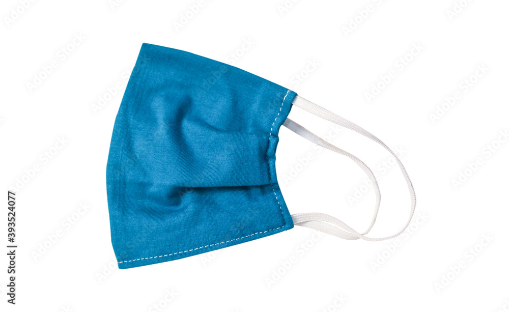 Half of hygiene mask on white background.deep ocean mak.surgical mask for protect covid19 and pm2.5 on white background with clipping path Half of hygiene mask on white background.deep ocean mak.surgical mask for protect covid19 and pm2.5 on white background with clipping path