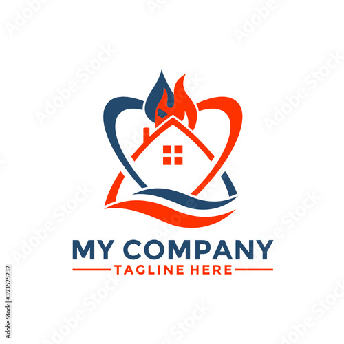 Modern Home House Restoration and Renovation Service Logo Design Vector, Property restoration logo, remodeling or painting logo design