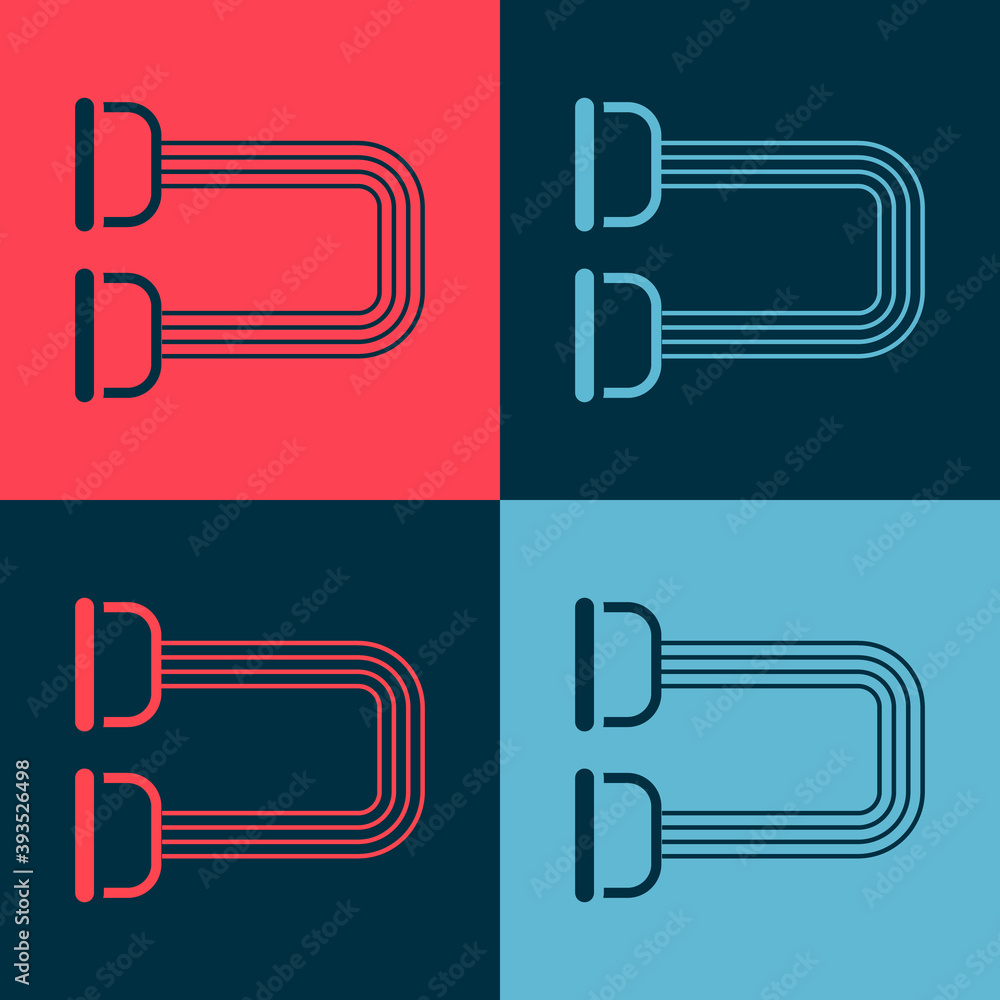 Pop art Chest expander icon isolated on color background. Vector. Pop art Chest expander icon isolated on color background. Vector.