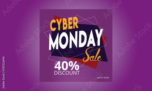 Cyber Monday template set. November Shopping Discount Offer design.