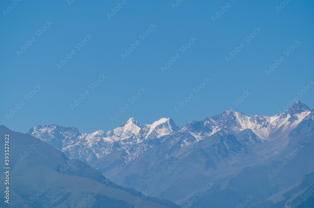view of the snow-capped mountains