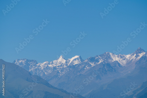 view of the snow-capped mountains