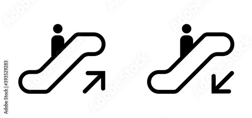アイコン　エスカレーター　上る　下りる