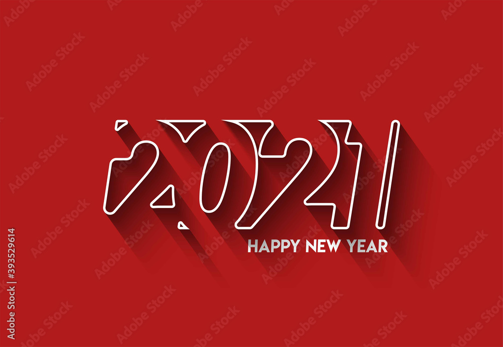 Happy New Year 2021 Text Typography Design Patter, Vector illustration. Happy New Year 2021 Text Typography Design Patter, Vector illustration.