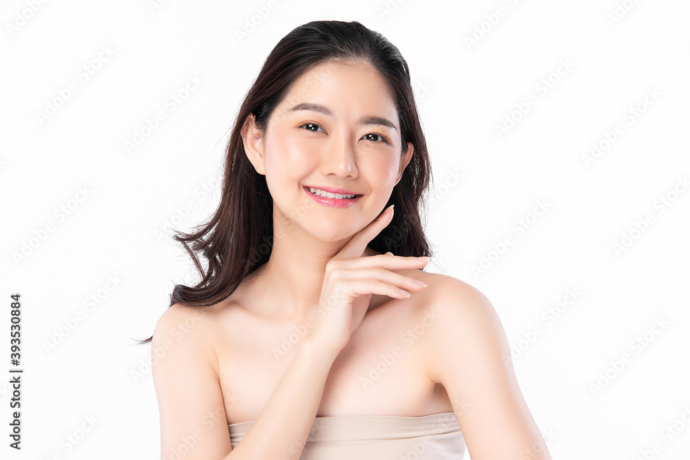 Beautiful young asian woman with clean fresh skin on white background, Face care, Facial treatment, Cosmetology, beauty and spa, Asian women portrait Beautiful young asian woman with clean fresh skin on white background, Face care, Facial treatment, Cosmetology, beauty and spa, Asian women portrait
