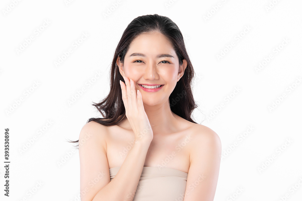 Beautiful young asian woman with clean fresh skin on white background, Face care, Facial treatment, Cosmetology, beauty and spa, Asian women portrait Beautiful young asian woman with clean fresh skin on white background, Face care, Facial treatment, Cosmetology, beauty and spa, Asian women portrait