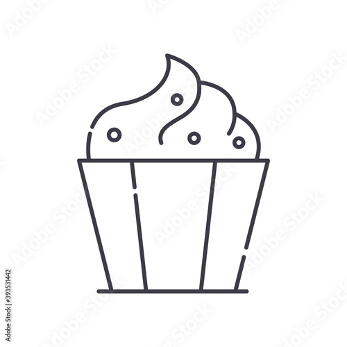 Cuipcake icon, linear isolated illustration, thin line vector, web design sign, outline concept symbol with editable stroke on white background.