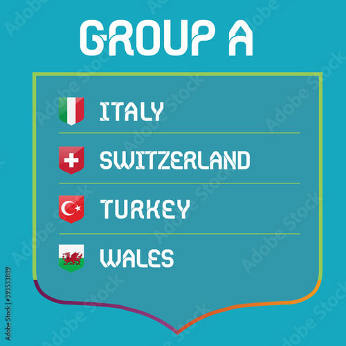 European football championship 2020 / 2021 groups vector