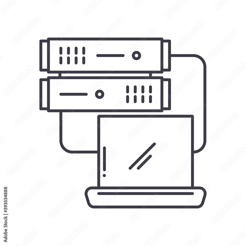 Data base icon, linear isolated illustration, thin line vector, web design sign, outline concept symbol with editable stroke on white background. Data base icon, linear isolated illustration, thin line vector, web design sign, outline concept symbol with editable stroke on white background.