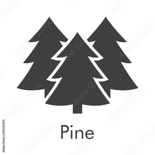 Árbol de navidad. Símbolo abeto. Logotipo con silueta de 3 árboles con ramas en color gris