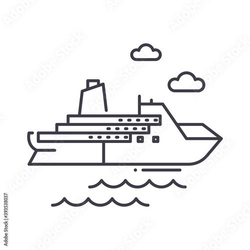 Cruises icon, linear isolated illustration, thin line vector, web design sign, outline concept symbol with editable stroke on white background.