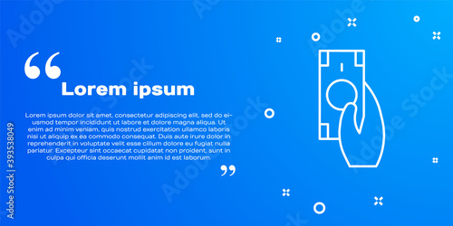 White line Fast payments icon isolated on blue background. Fast money transfer payment. Financial services, fast loan, time is money, cash back concept. Vector.