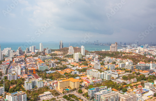 view to the cityscape of Pattaya Thailand Asia