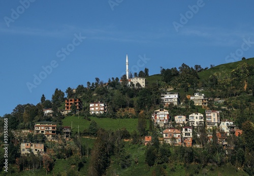 Villages between tea plantations in iyidere district of Rize province photo