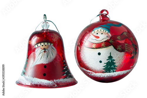 Wallpaper Mural christmas decoration ball and bell on the christmas tree isolated on white background Torontodigital.ca