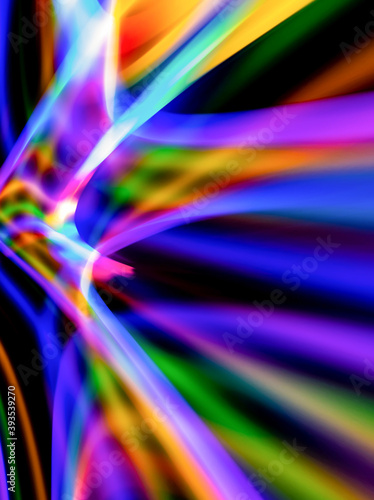 multicolored rainbow lines on black background © Krzysztof Bubel