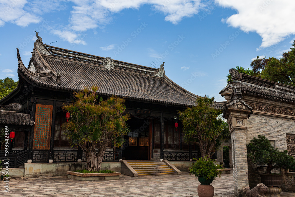 Chinese ancient buildings and house under the blue sky. Chinese ancient buildings and house under the blue sky.