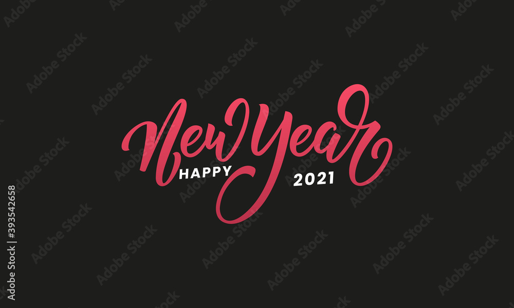 New Year 2021 Lettering. Calligraphy for New Year 2021 celebration