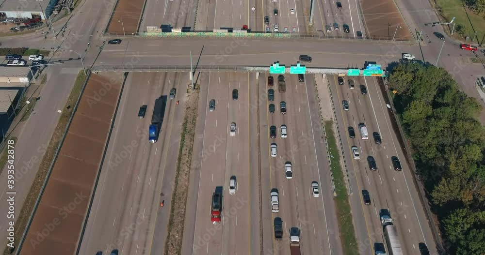 Aerial view of traffic on freeway. This video was filmed in 4k for best image quality. Aerial view of traffic on freeway. This video was filmed in 4k for best image quality.