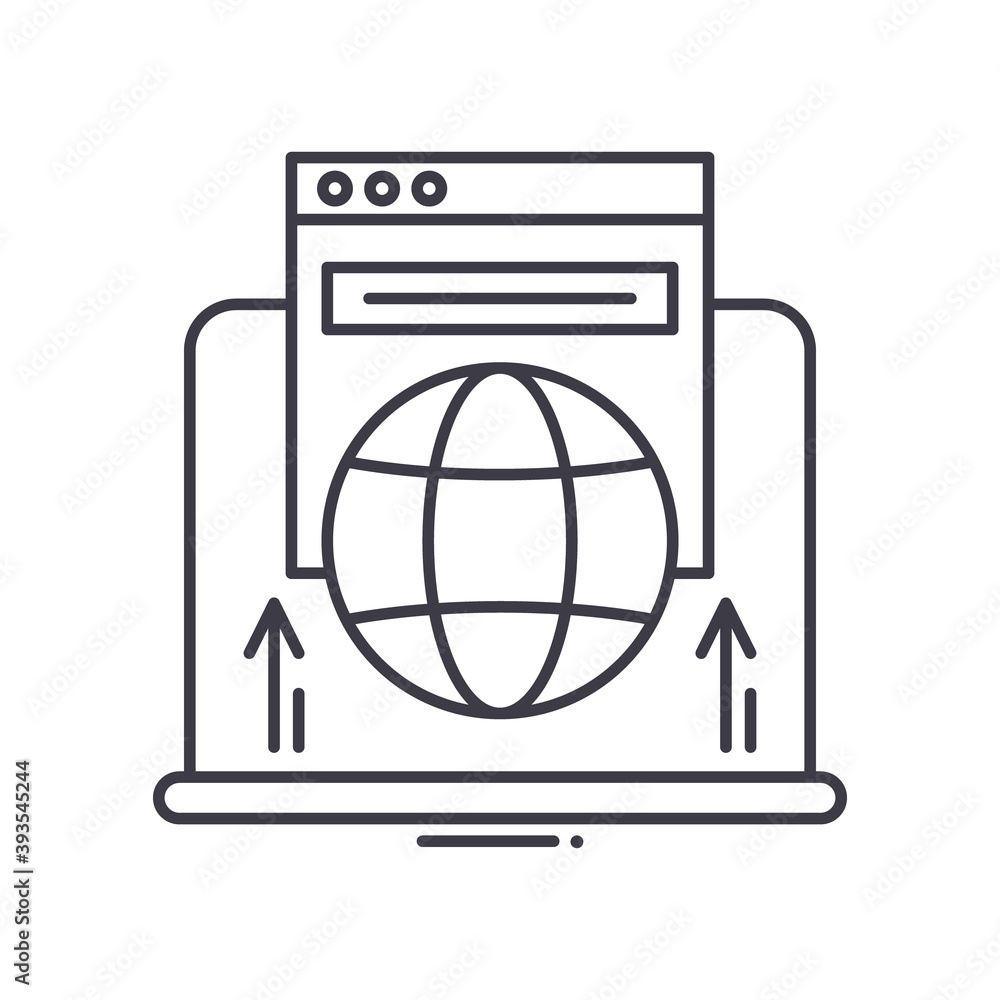 Cyberspace icon, linear isolated illustration, thin line vector, web design sign, outline concept symbol with editable stroke on white background. Cyberspace icon, linear isolated illustration, thin line vector, web design sign, outline concept symbol with editable stroke on white background.