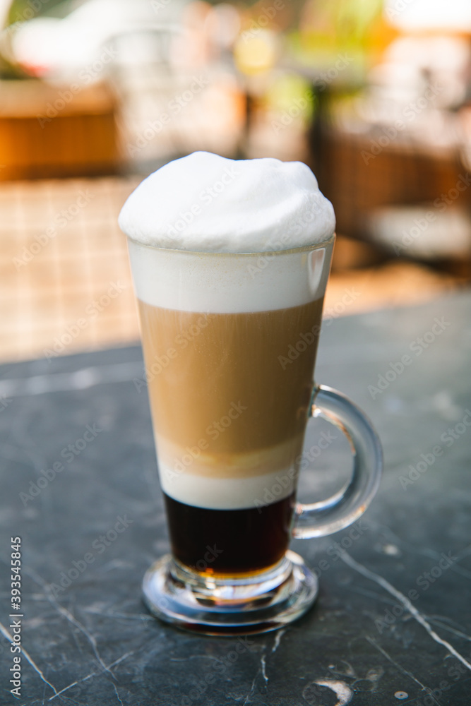 Cup of cappuccino coffee with latte art. Cup of cappuccino coffee with latte art.