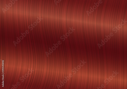 Red Wavy Hair Texture. Vector Realistic Illustration. Design Element for Hairdressers, Beauty Salons, Hair Care Cosmetics, Shampoo, Conditioner or Hair Dye Pac.