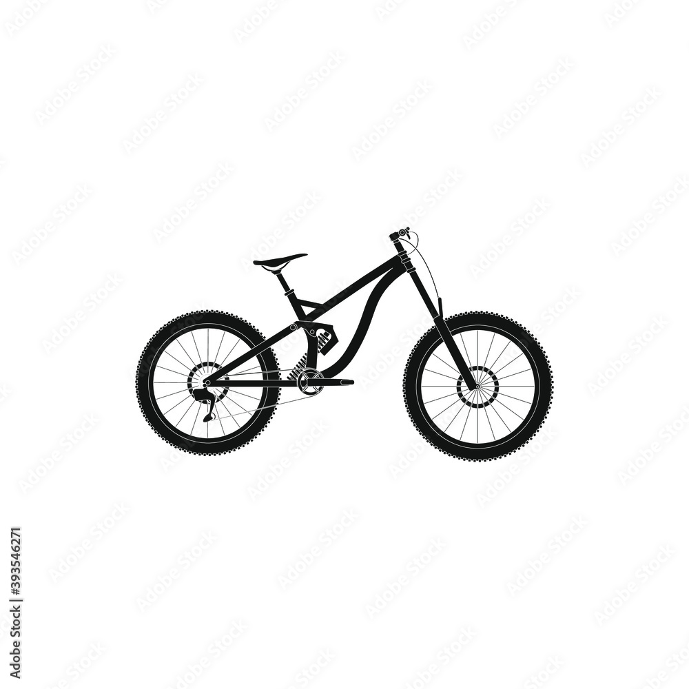 mountain descent or downhill, on white background mountain descent or downhill, on white background