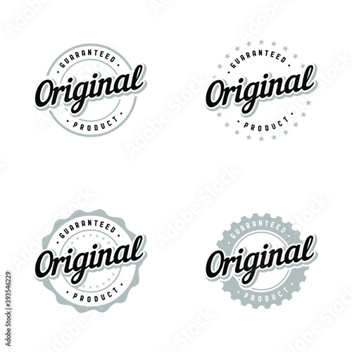 Vintage Guaranteed & Original Badges Label. Sticker and Stamp Template Vector eps 10