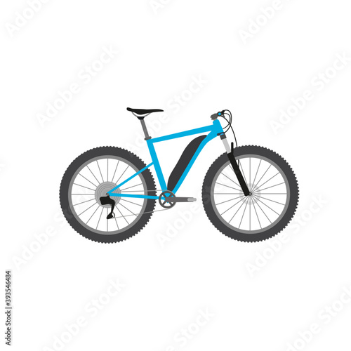mountain ebike, rigid on white background