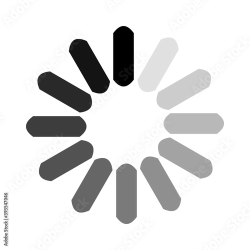 Rectangular dotted scale of small segments of different transparency. Simple gray illustration isolated on white background.