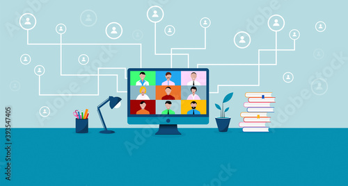 computer, videoconferenza, conferenza, social network	

