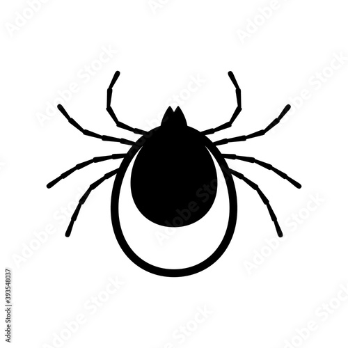 Tick icon vector. Mite sign isolated on white background. Encephalitis skin parasite silhouette. photo