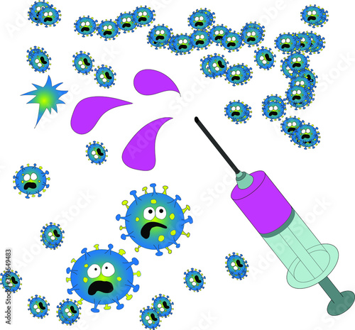
Illustration on the theme of covid-19. Coronavirus vaccine