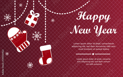 new year red background. banner, greeting card, christmas concept.
