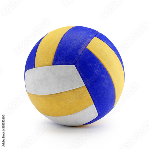 Used Volleyball isolated on white. 3d render illustration
