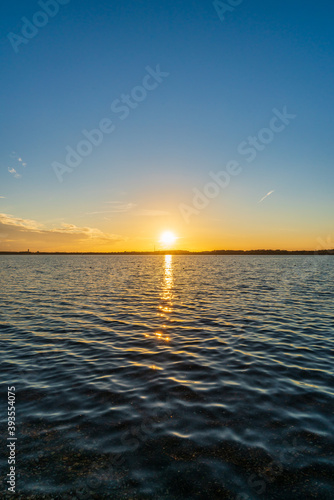 Romantic sunset at a lake