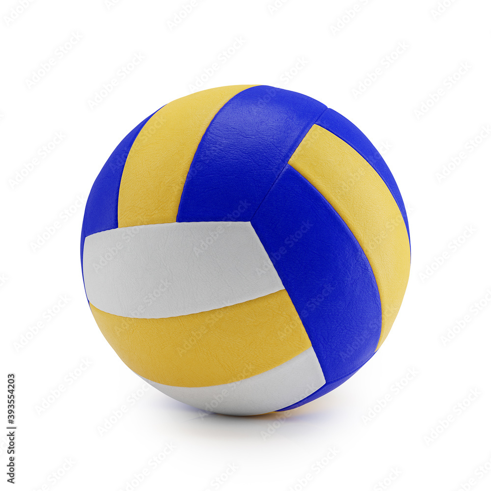 Fototapeta premium Volleyball isolated on white. 3d render illustration