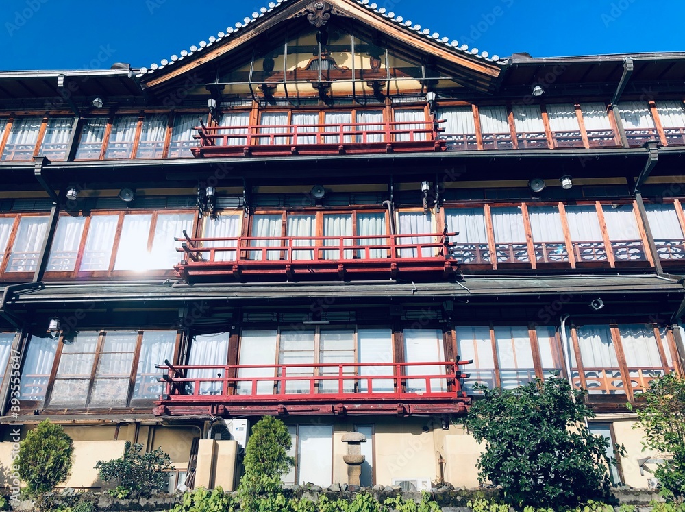 This is a building Kamogawa river side of Kyoto.
