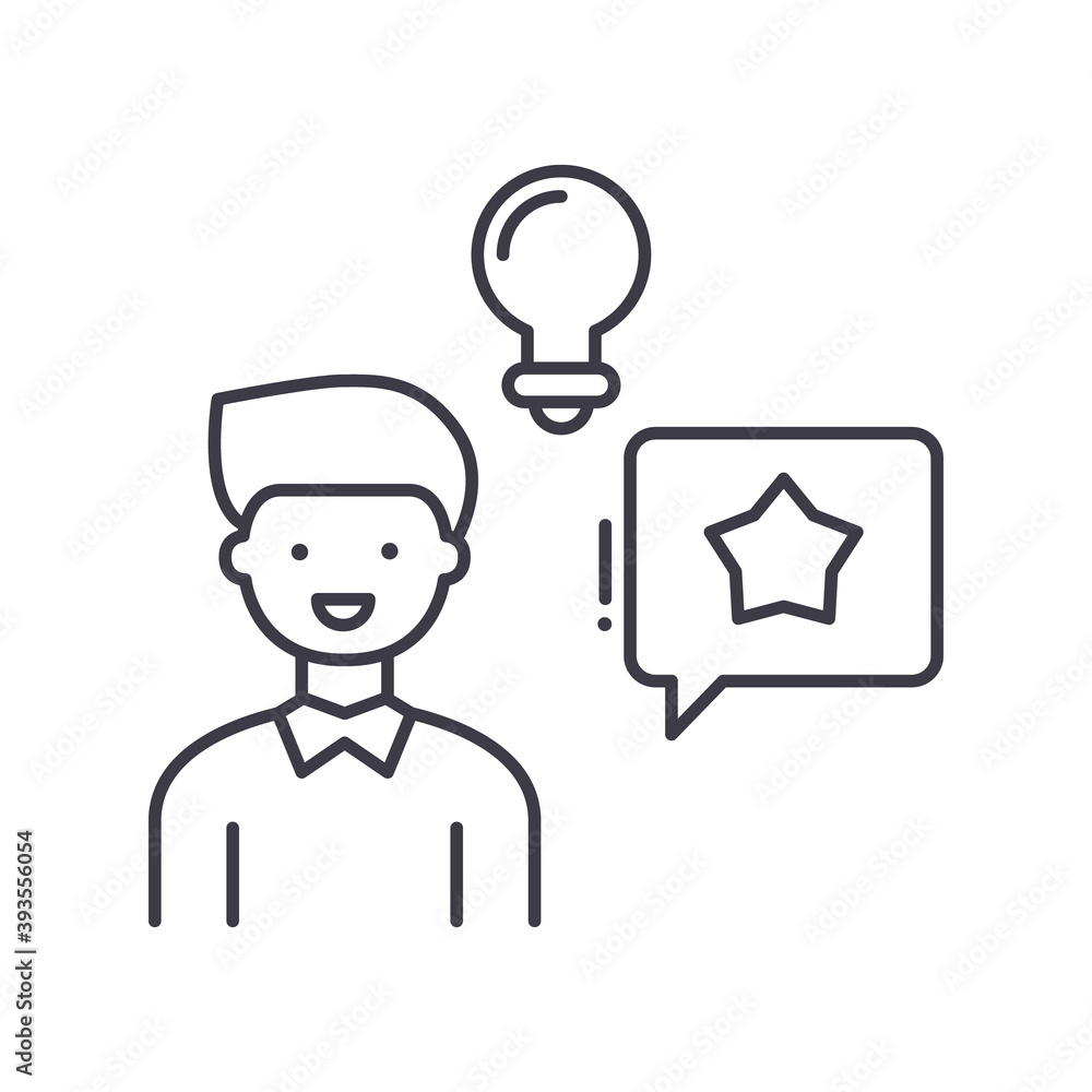 Customer feedback icon, linear isolated illustration, thin line vector, web design sign, outline concept symbol with editable stroke on white background. Customer feedback icon, linear isolated illustration, thin line vector, web design sign, outline concept symbol with editable stroke on white background.