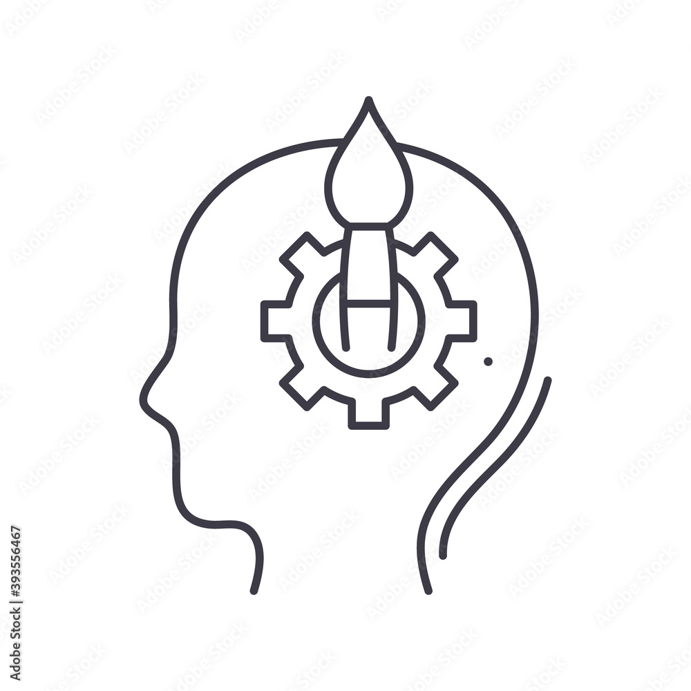Creative efficiency icon, linear isolated illustration, thin line vector, web design sign, outline concept symbol with editable stroke on white background. Creative efficiency icon, linear isolated illustration, thin line vector, web design sign, outline concept symbol with editable stroke on white background.