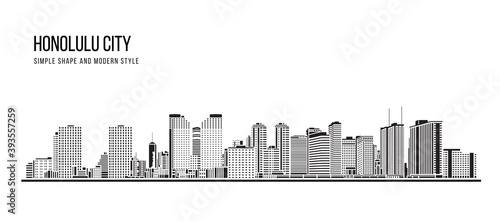 Cityscape Building Abstract Simple shape and modern style art Vector design - Honolulu city