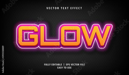 3D Glow Text effect, Editable Text Style