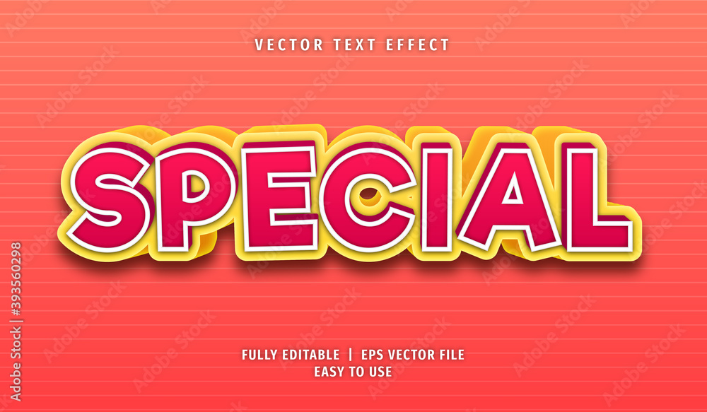 3D Special Text effect, Editable Text Style

