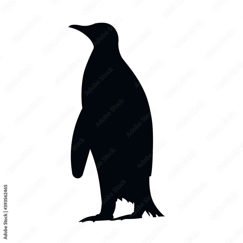Naklejka premium Isolated silhouette of the standing king penguin