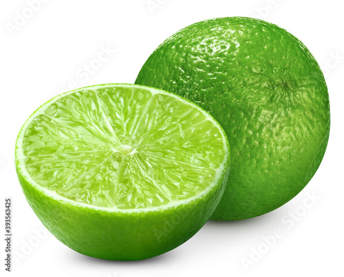Lime with clipping path isolated on a white background