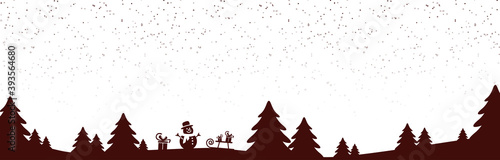 xmas background with snow fall and trees